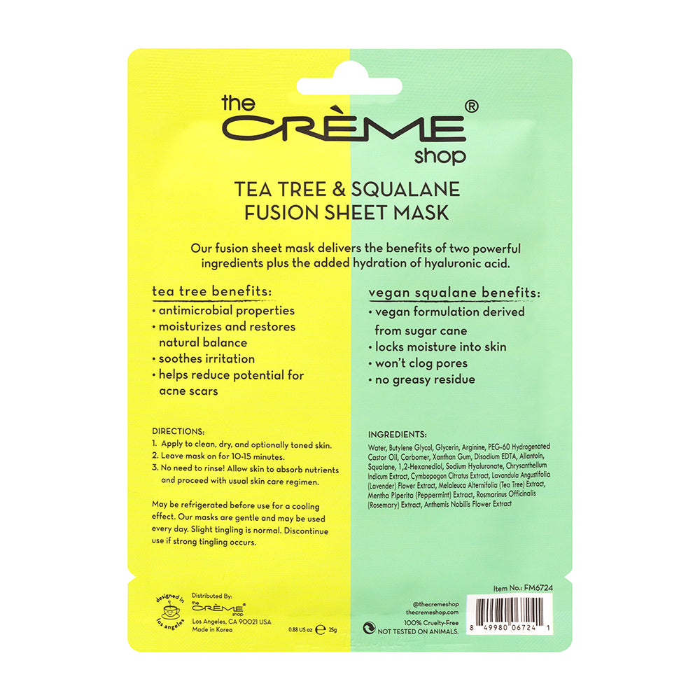 The Crème Shop 2-in-1 Fusion Essence Sheet Mask Tea Tree + Squalane - askderm