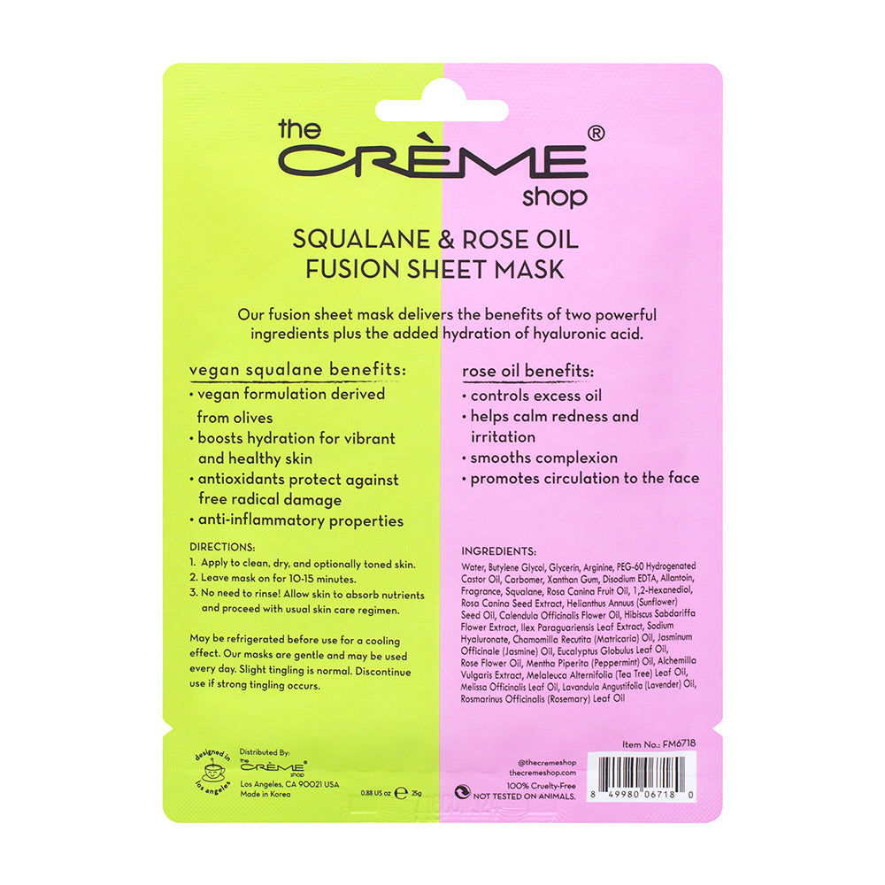 The Crème Shop 2-in-1 Fusion Essence Sheet Mask Squalane + Rose Oil - askderm