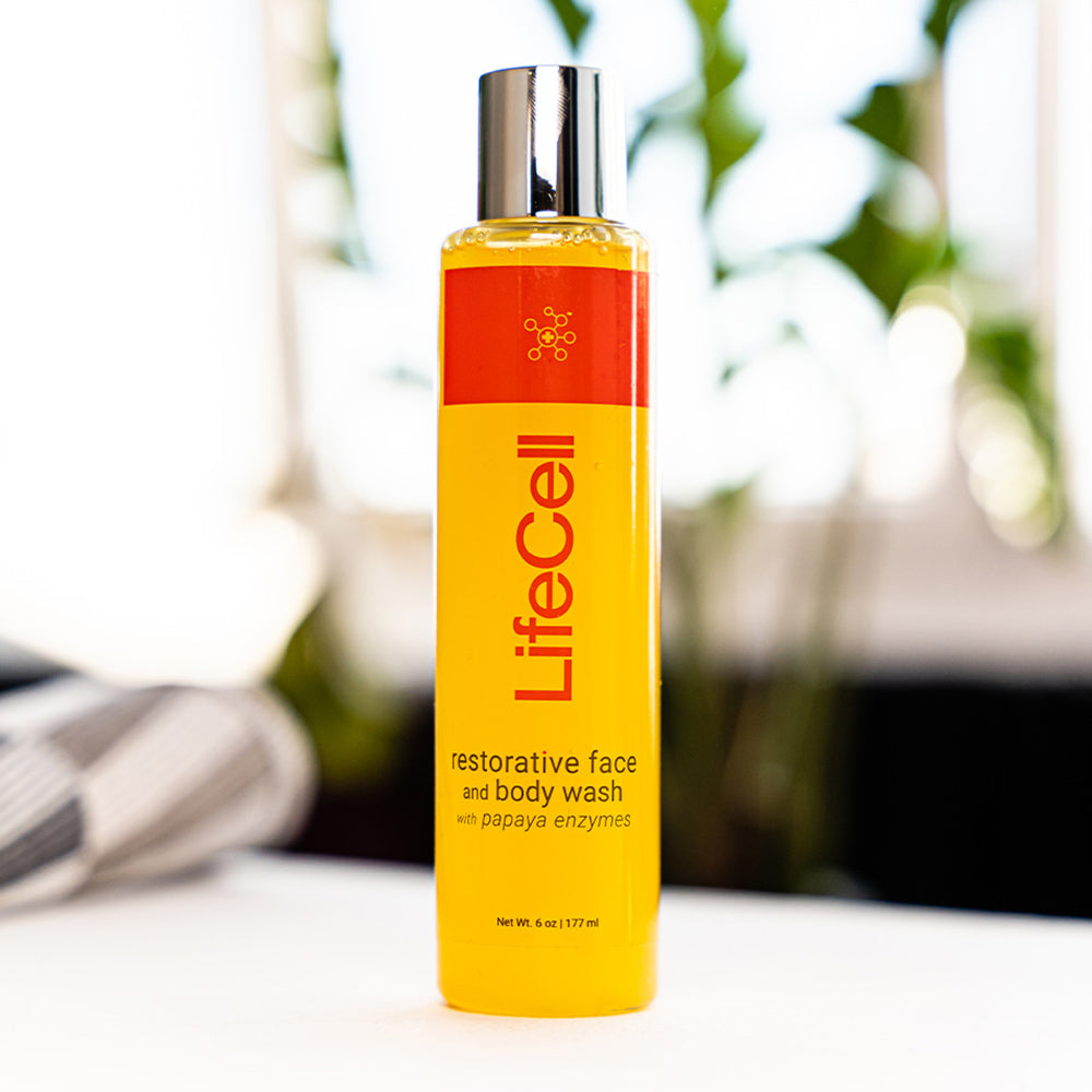 LifeCell Restorative Anti Aging Face and Body Wash with Papaya Enzymes - askderm