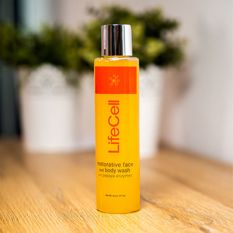 LifeCell Restorative Anti Aging Face and Body Wash with Papaya Enzymes - askderm