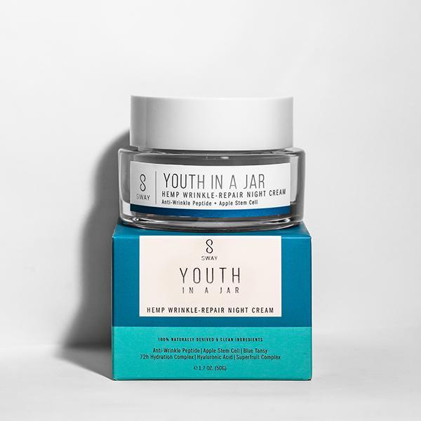SWAY Youth in a Jar Hemp Wrinkle-Repair Night Cream with Blue Tansy - askderm