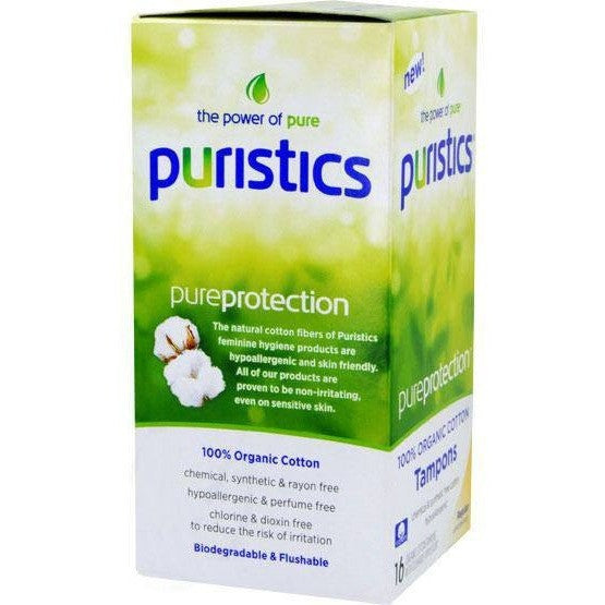 Puristics Regular Tampons with Cardboard Applicator - 100% Organic Cotton - askderm