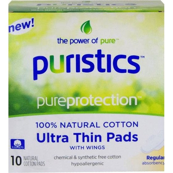 Puristics Regular Ultra Thin Pads - 100% Natural Cotton