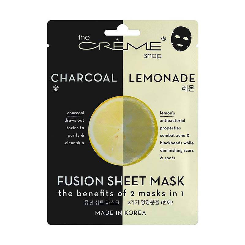 The Crème Shop 2-in-1 Fusion Essence Sheet Mask - Charcoal + Lemonade - askderm