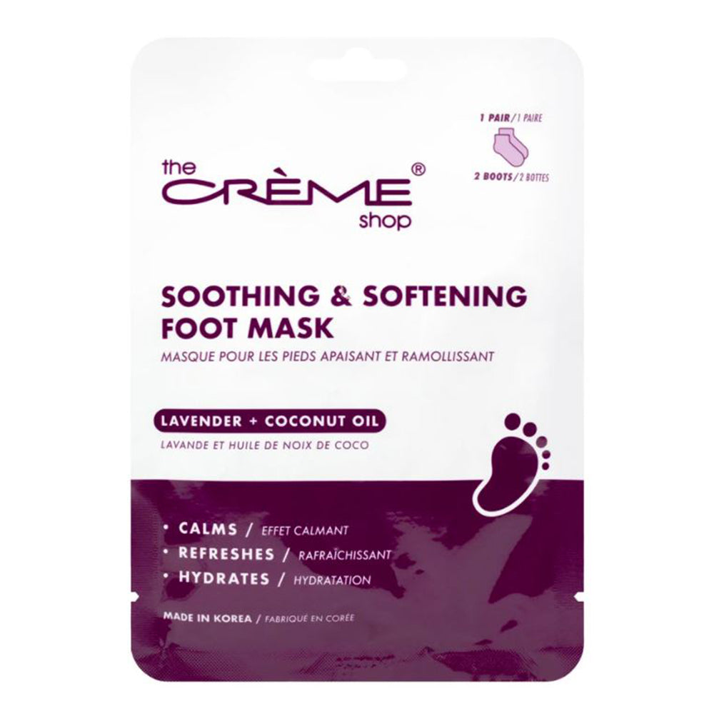 The Crème Shop Soothing & Softening Foot Mask Lavender + Coconut Oil - askderm