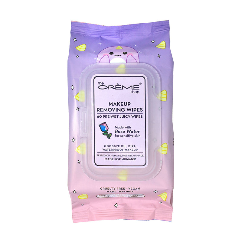 The Crème Shop Makeup Removing Wipes Narwhal Made w/ Rose Water (for sensitive skin) - askderm