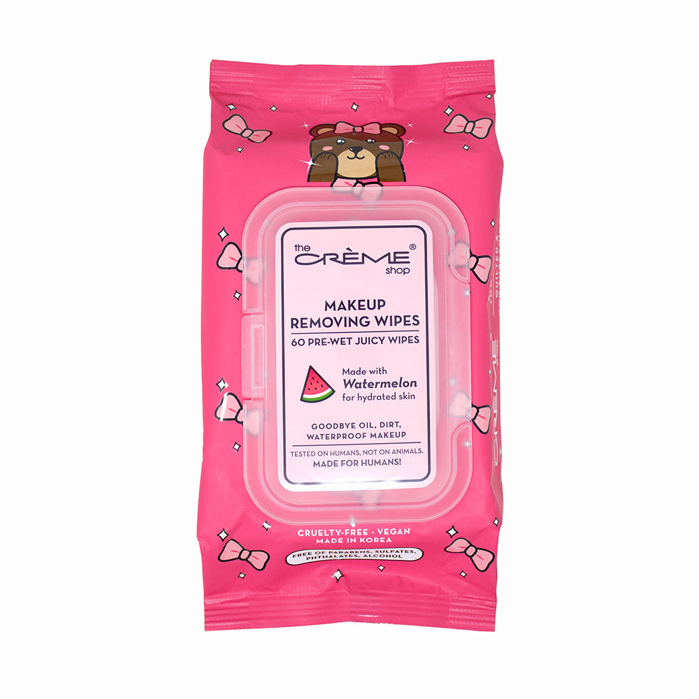 The Crème Shop Makeup Removing Wipes Pink Bear Made w/ Watermelon