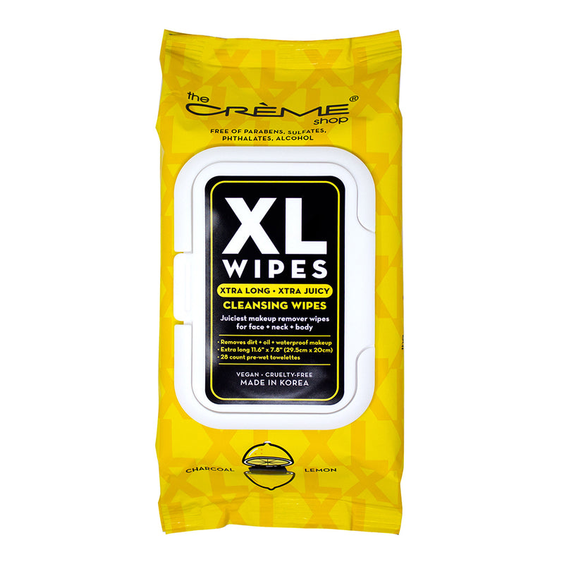 The Crème Shop XL Cleansing Wipes Lemon + Charcoal - askderm