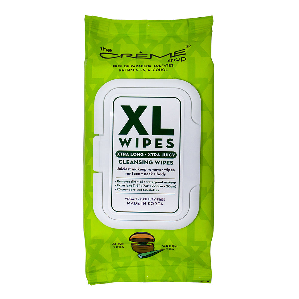 The Crème Shop XL Cleansing Wipes Aloe Vera + Green Tea - askderm